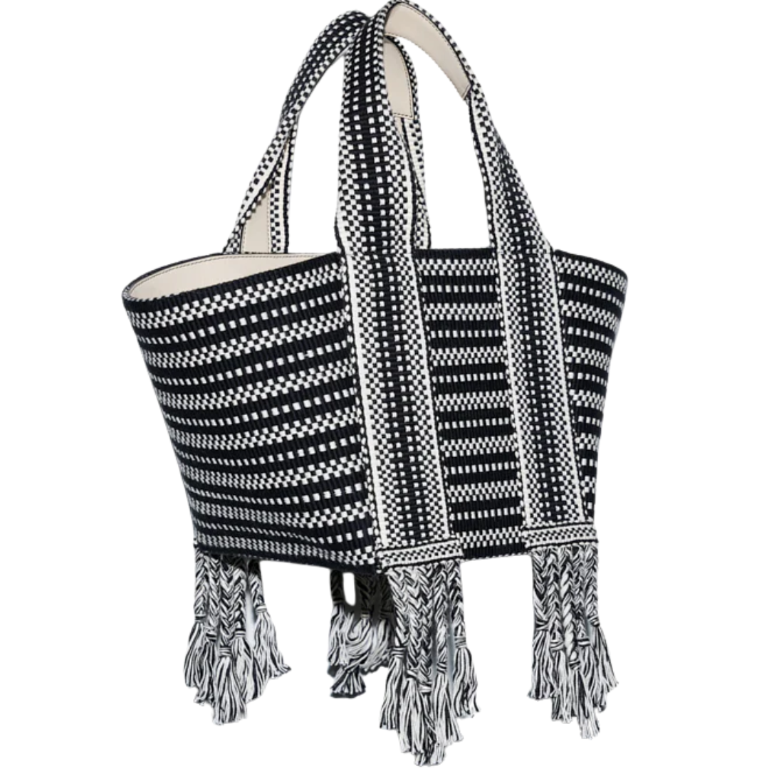Chulo Small Tote Bag in Ivory-Black