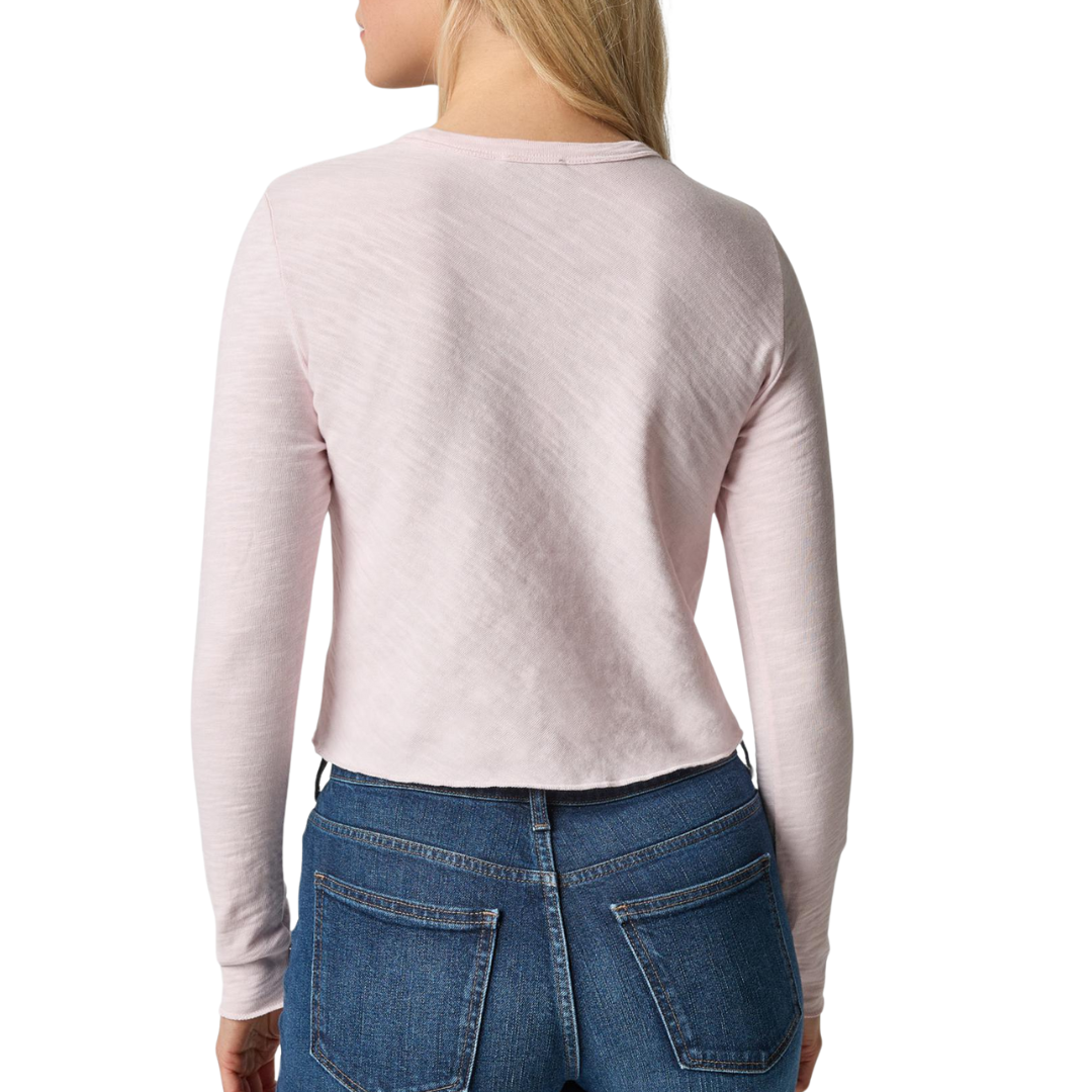 Long Sleeve Cropped Tee in Petal
