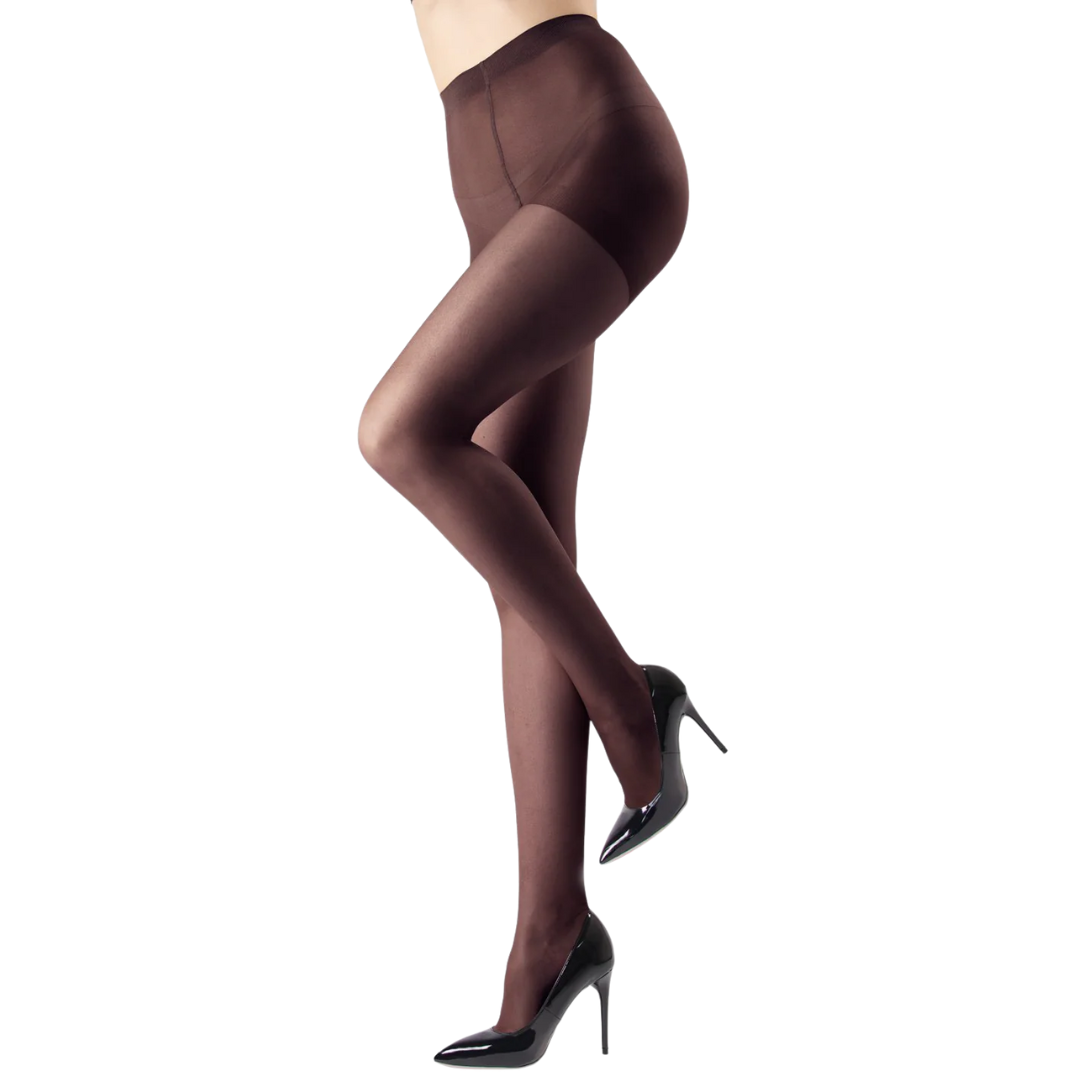 Crystal Sheer Control Top Pantyhose in Black