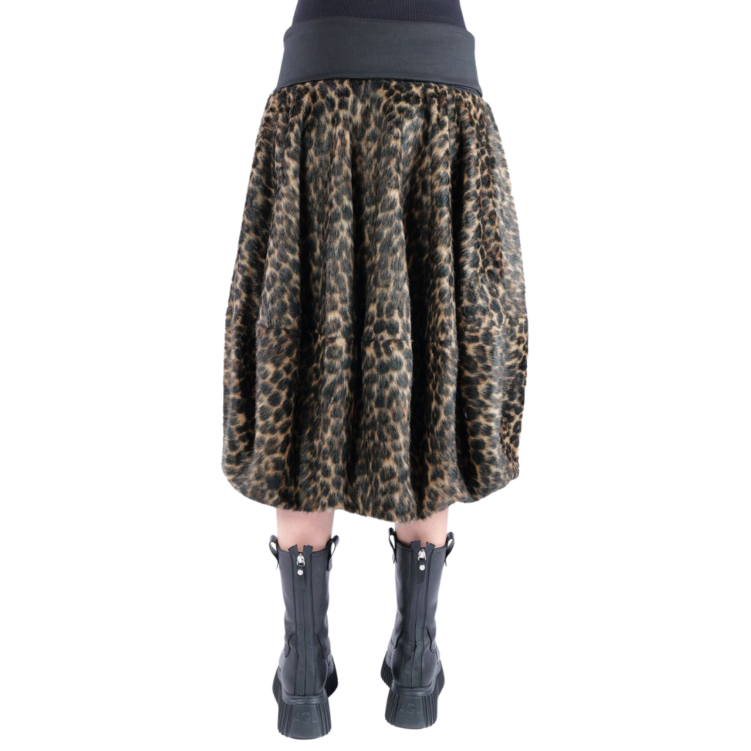 Leopard Fur Skirt in Leo Jacquard
