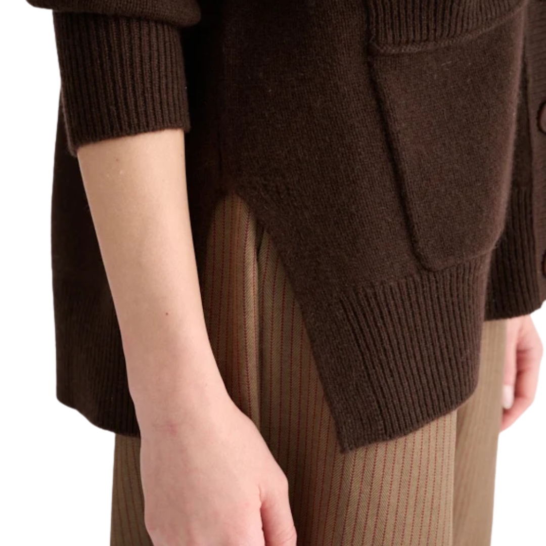 Easy Vee Cardigan in Chocolate