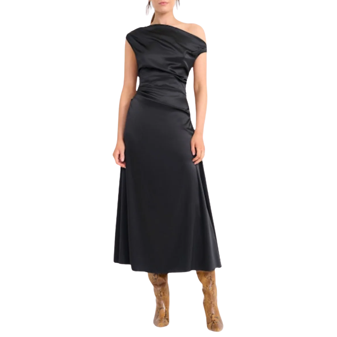 Phare Silk Dress in Black