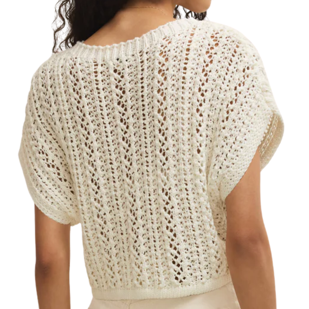 Ballast Cropped Crochet Top in White