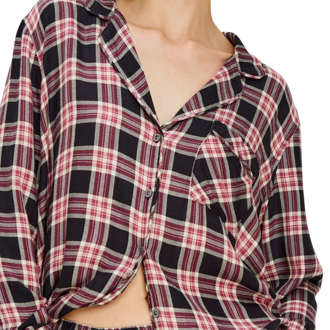 Luna Pajama Set in Onyx Plum