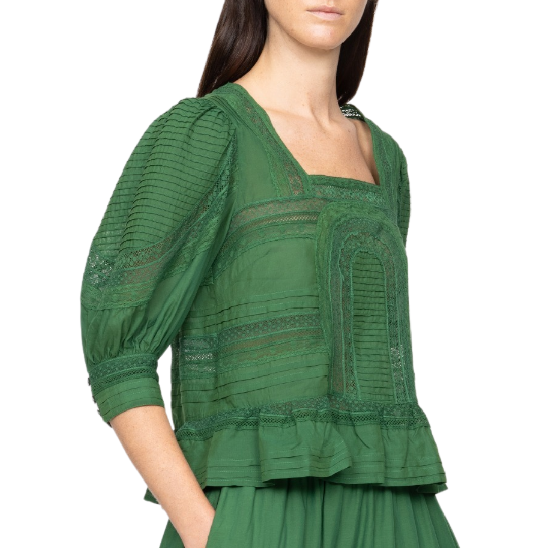 Franca Lace Top in Green