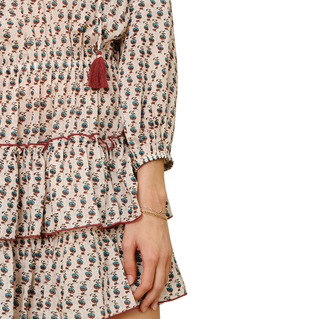 Devi Long Sleeved Sundress in Multi