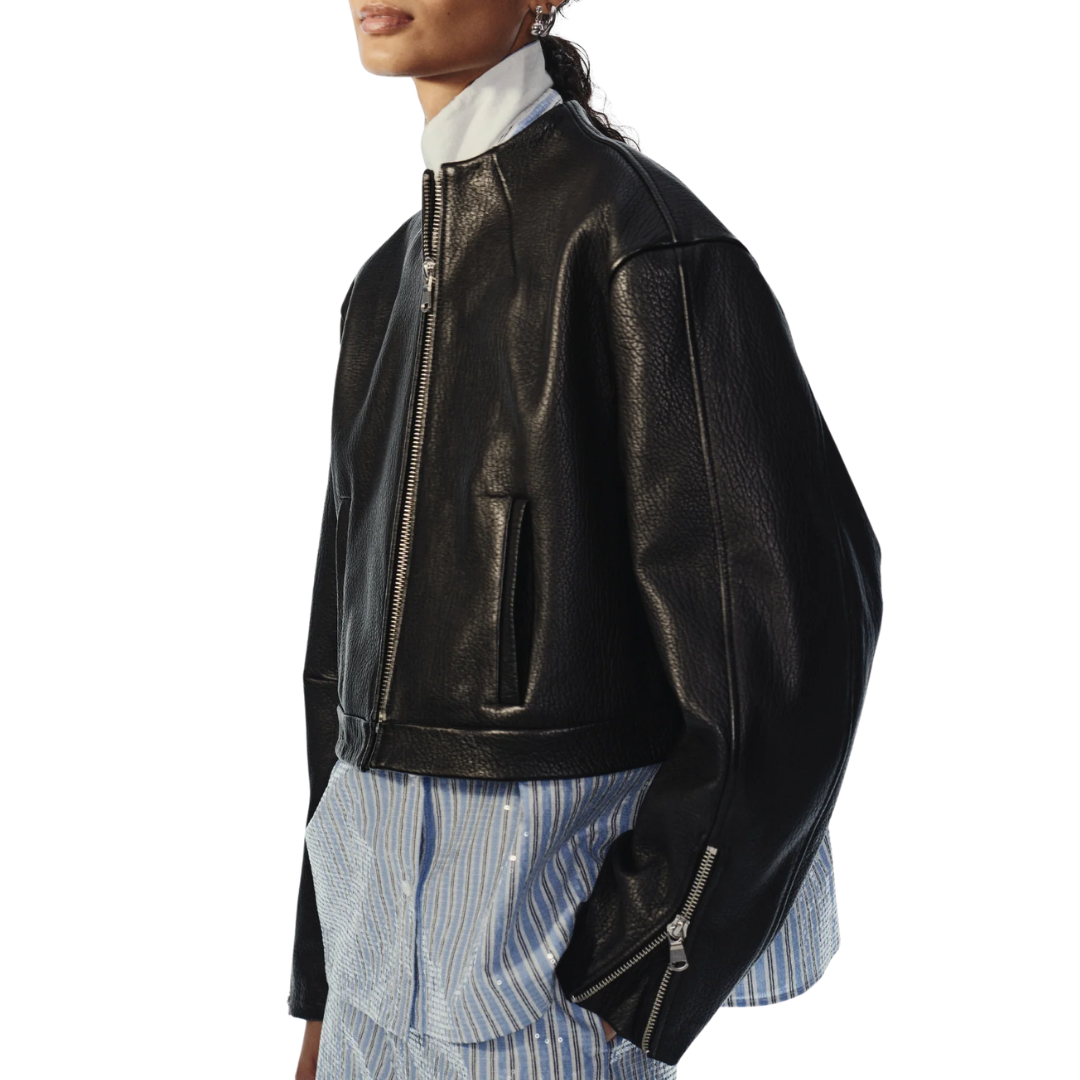 Nicholas Leather Jacket in Black
