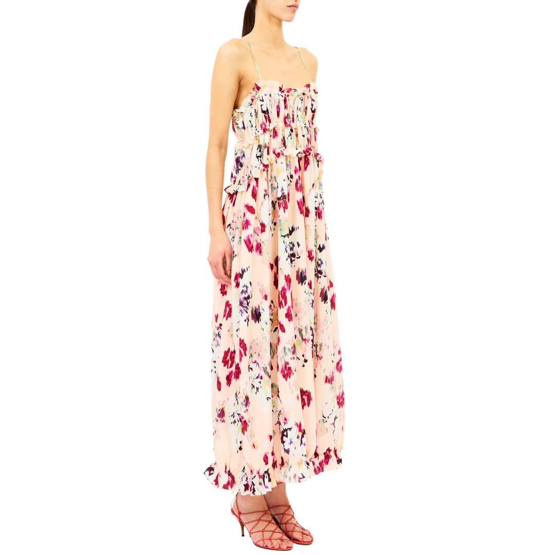 Clove Cami Silk Dress in Summer Garden