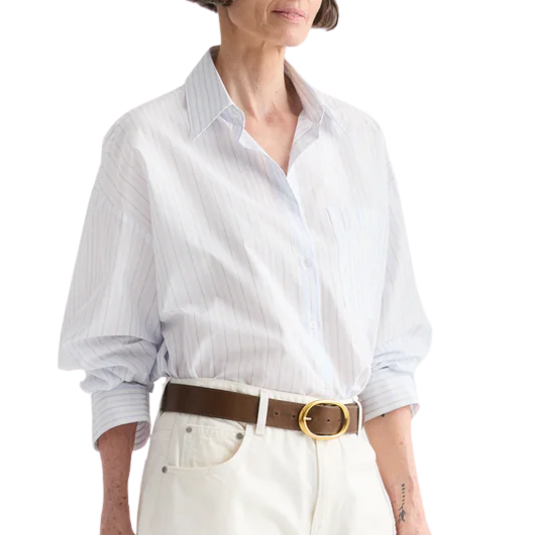 Something Borrowed Shirt in White/Blue