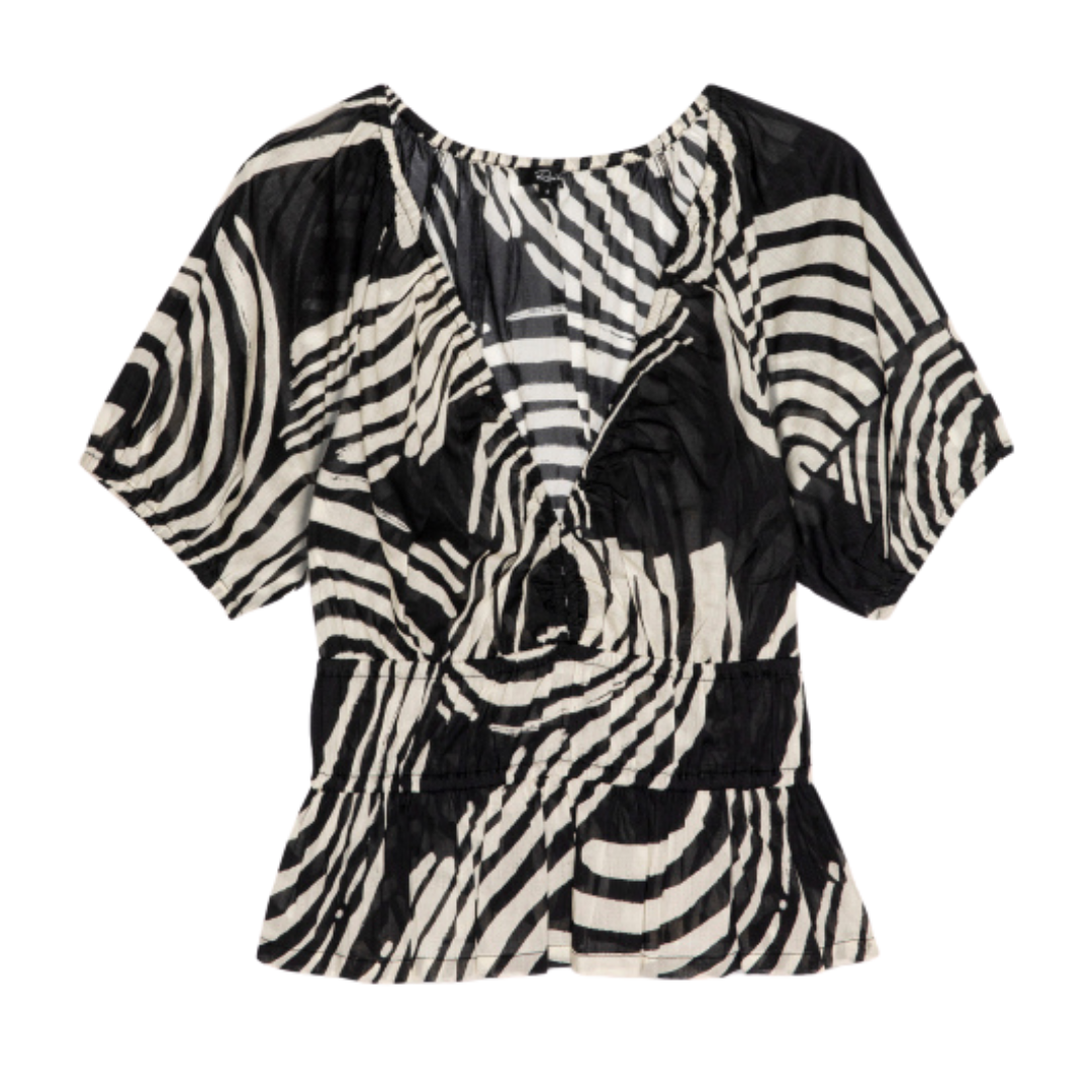Argenta Blouse in Onyx Waves