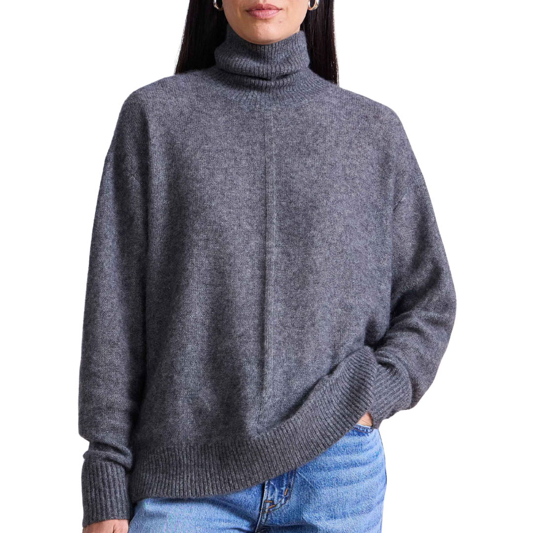 Softest Tissue Weight Turtleneck in Charcoal