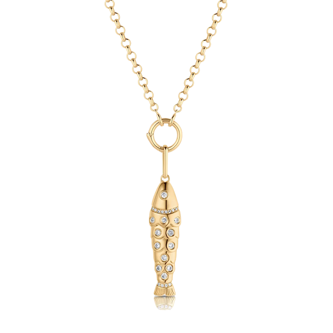 Goldie Pavé Fish in 14k Gold Plated
