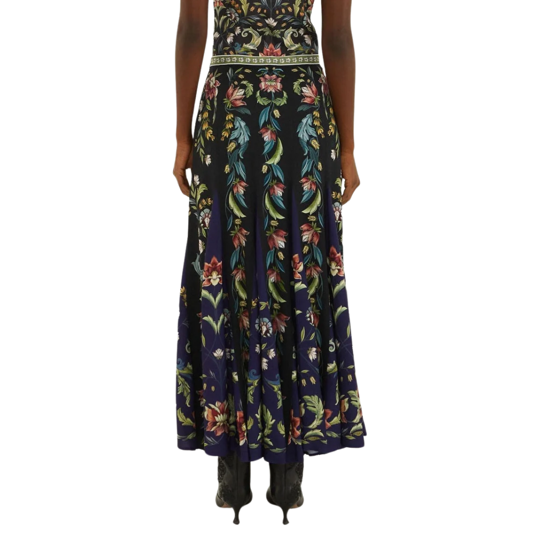 Natalia Pleated Maxi Skirt in Black