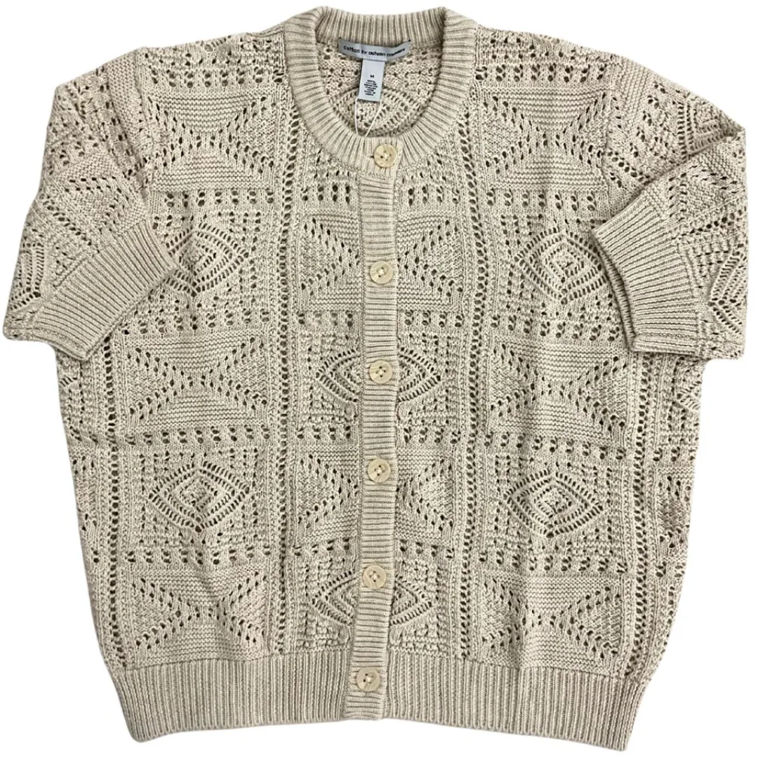S/S Tile Stitch Cardigan in Natural