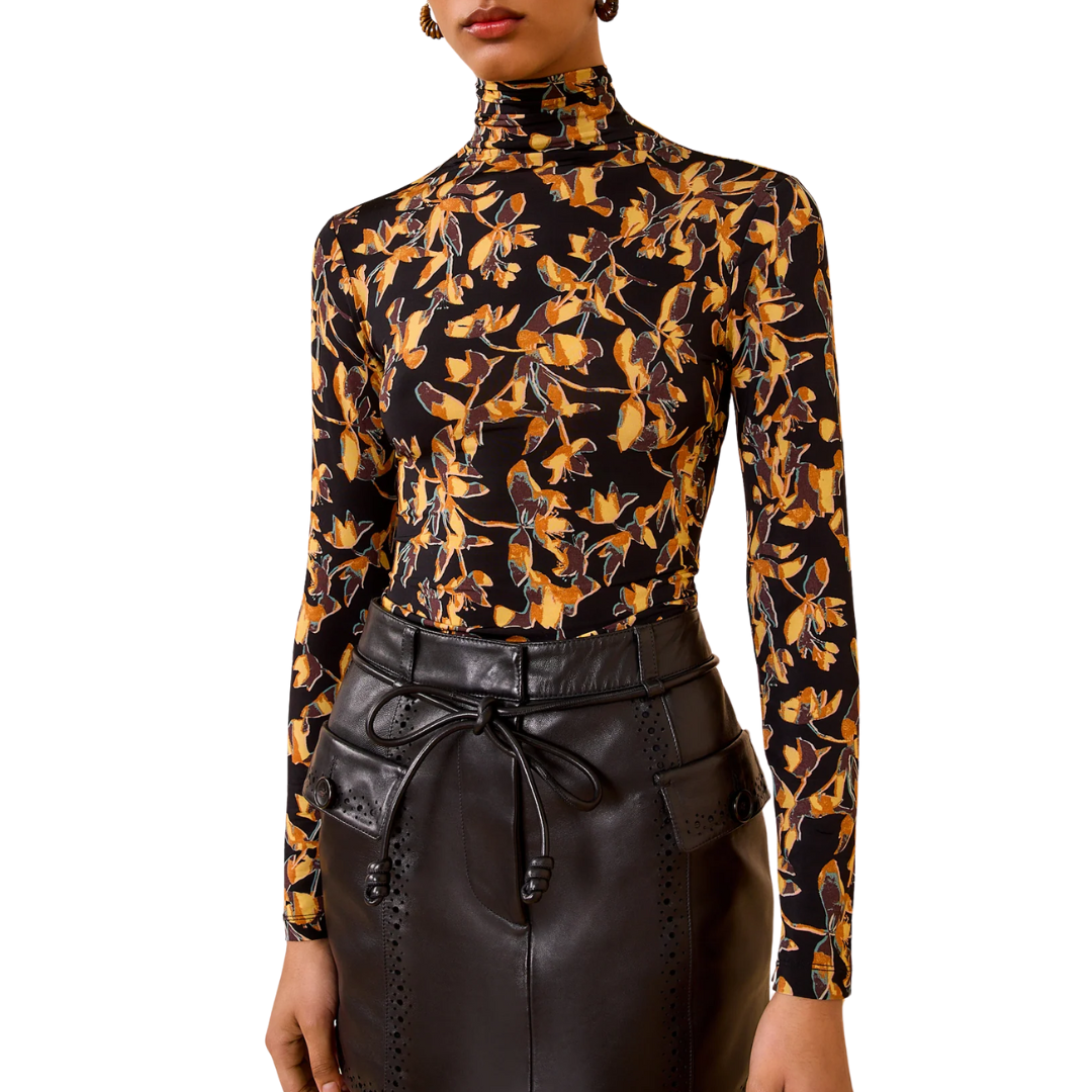 Aurelia Jersey Long Sleeve Turtleneck in Solaris