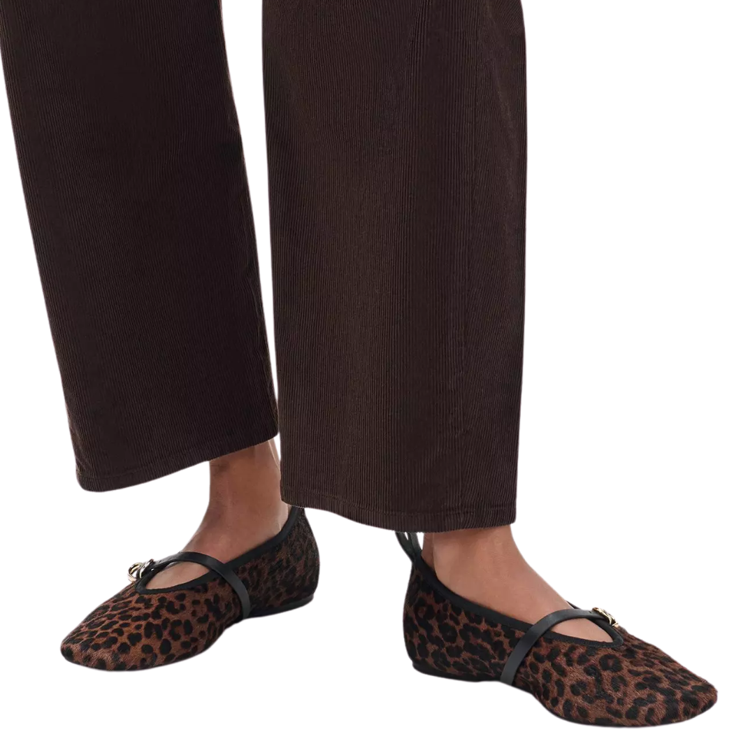 Spire Mary Janes in Leopard Hair Calf