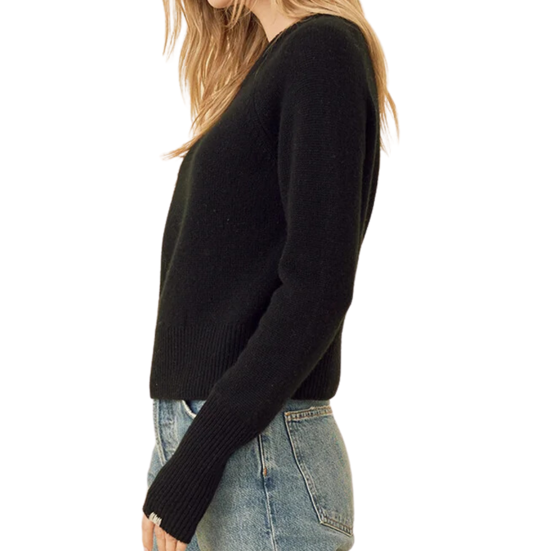 Blakely Cashmere Crewneck in Black