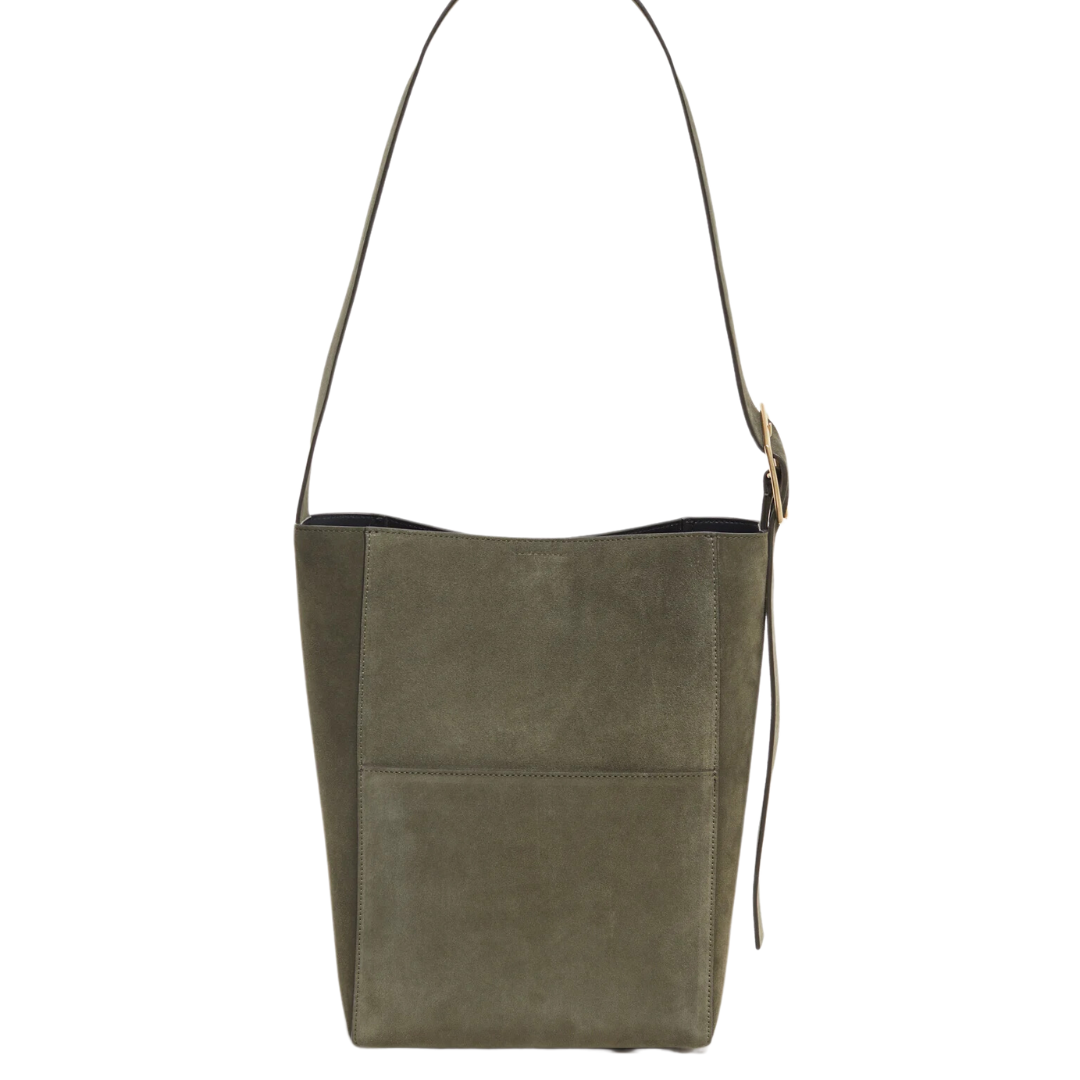 Shopper in Suede Large in Clover Green