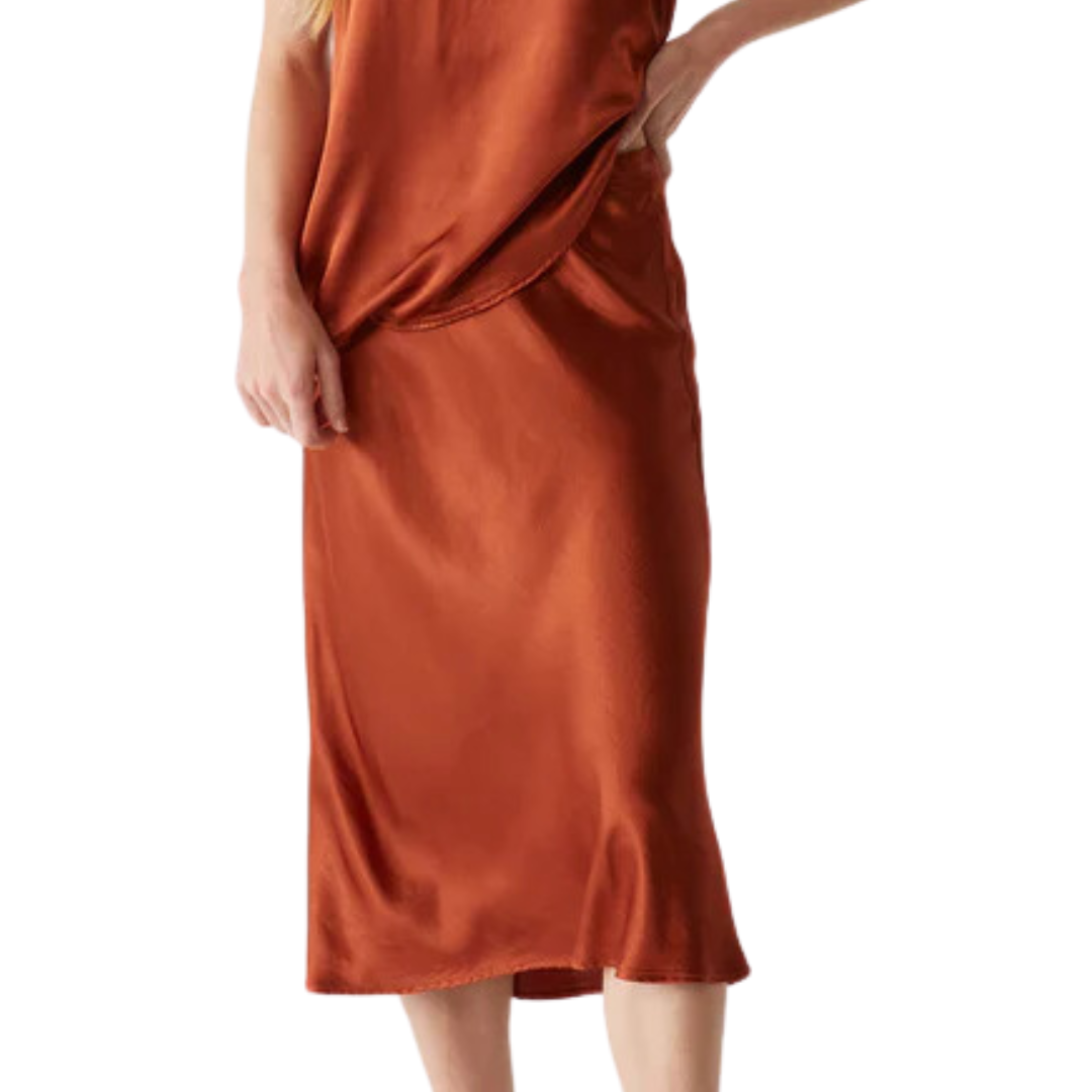 Leila Bias Midi Skirt in Toffee