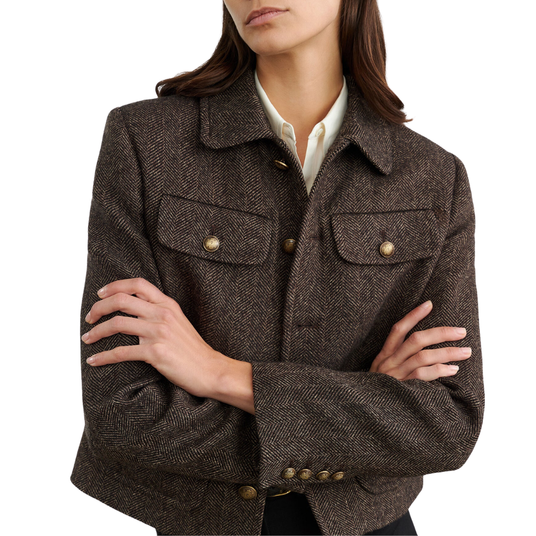 Paola Jacket in Bark Herringbone