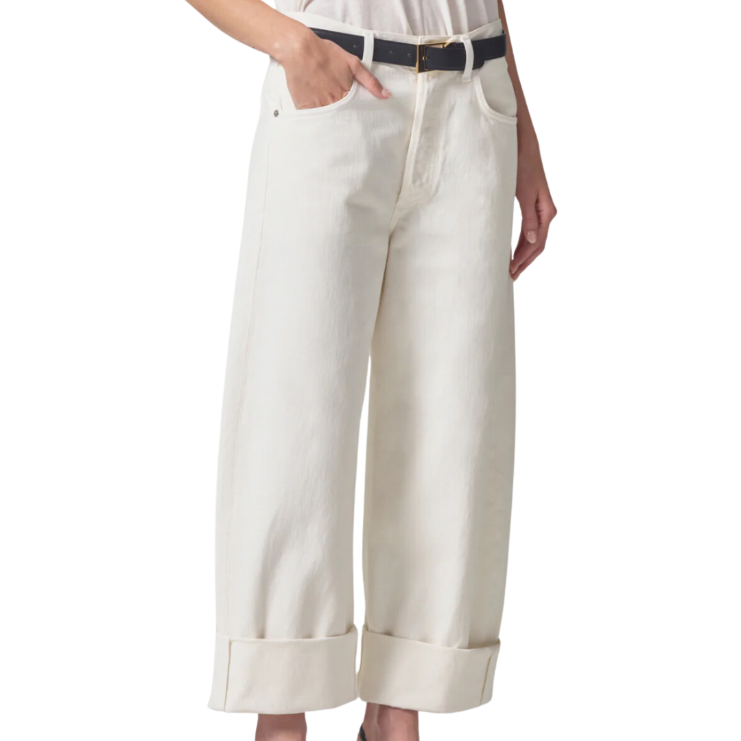 Ayla Baggy Cuffed Crop in Pashmina