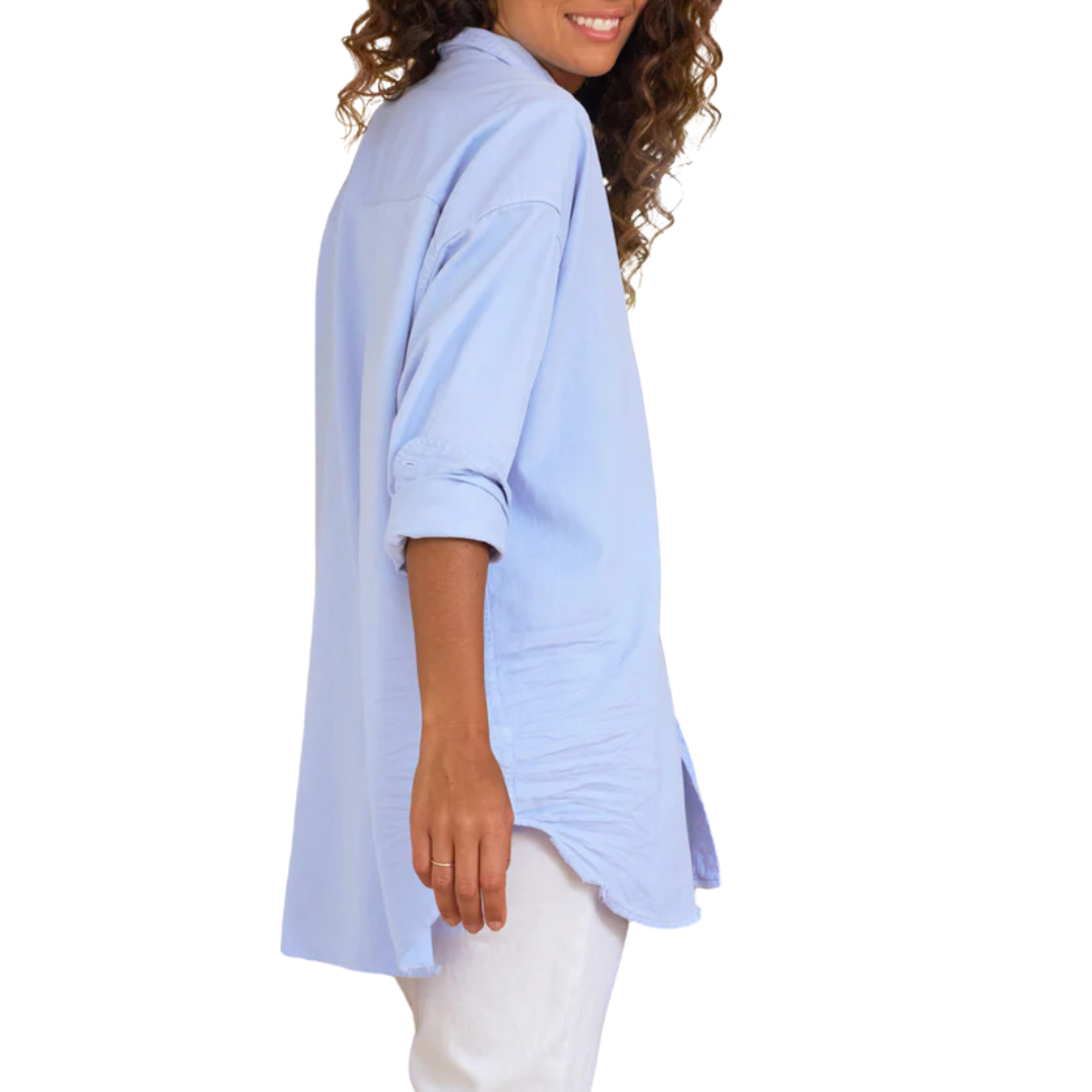 Shirley Oversized Button-Up Shirt in Glacier