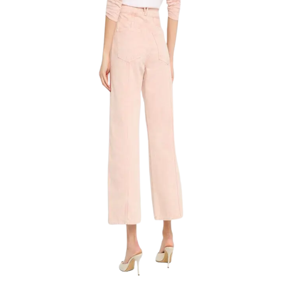 Taylor Cropped Wide-Leg Jean in Stoned Pink Shell