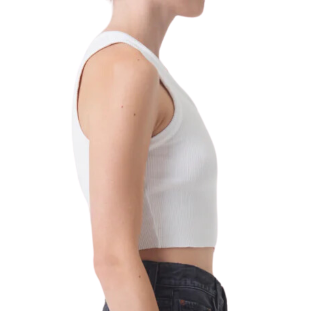 Cropped Poppy Tank in White
