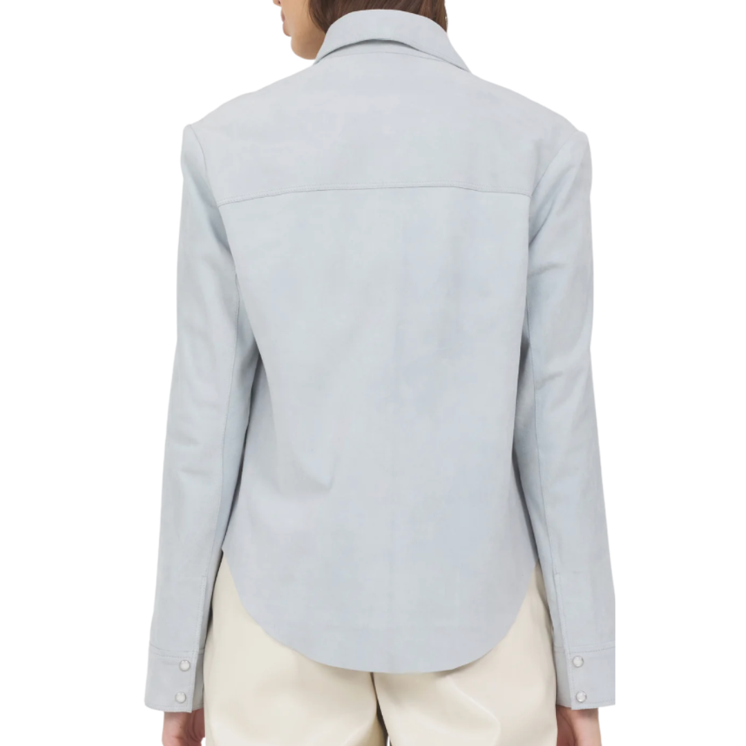 Rowan Washed Suede Jacket in Sky