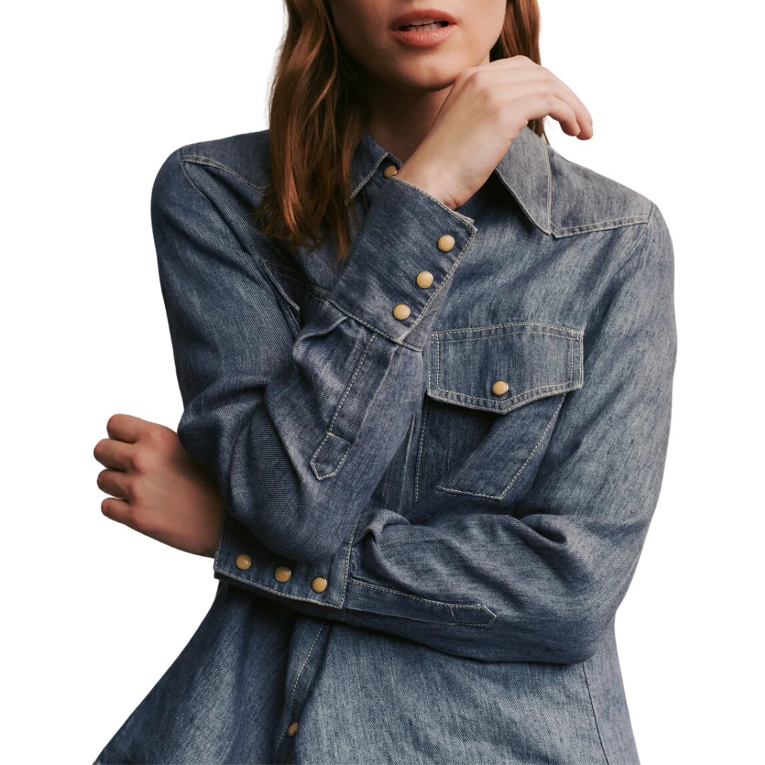 Rancher’s Daughter Shirt in Medium Indigo