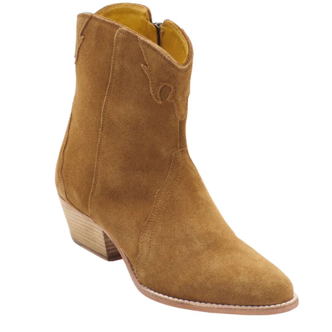 New Frontier Western Boot in Camel Suede