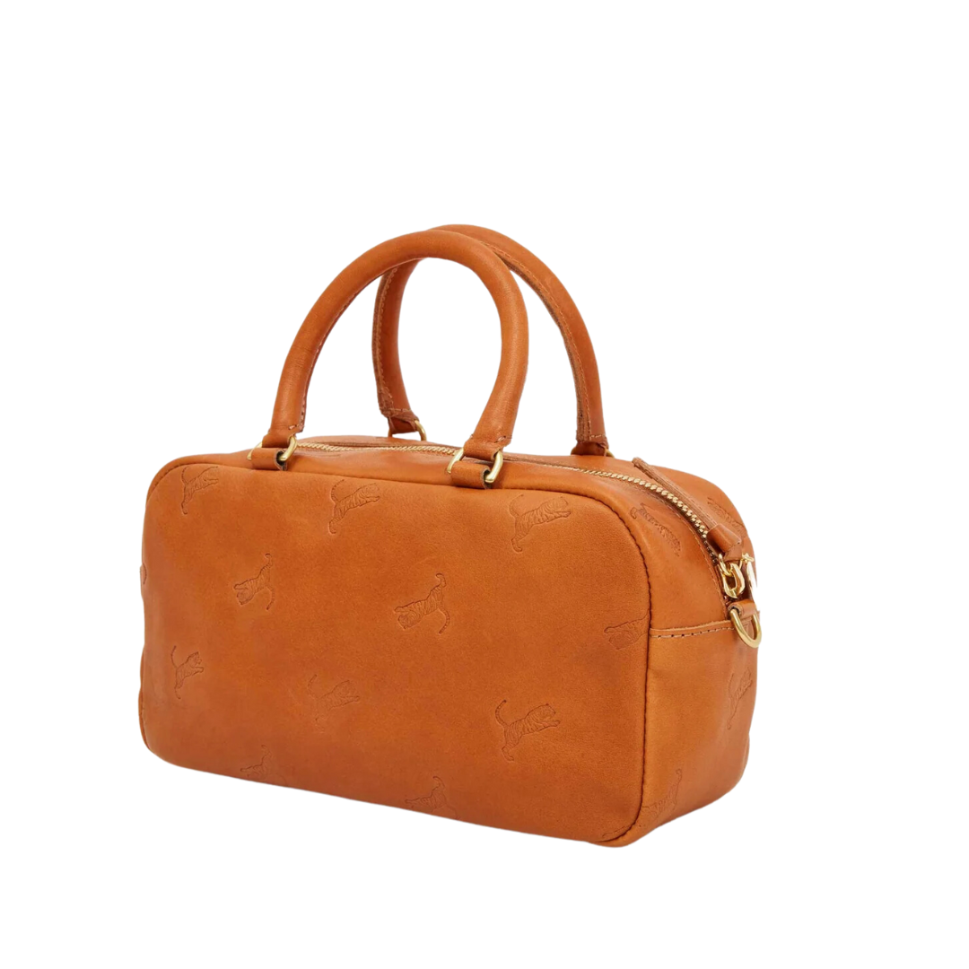 Petite Claudine in Tan Nappetto w/ Jumping Tiger Deboss