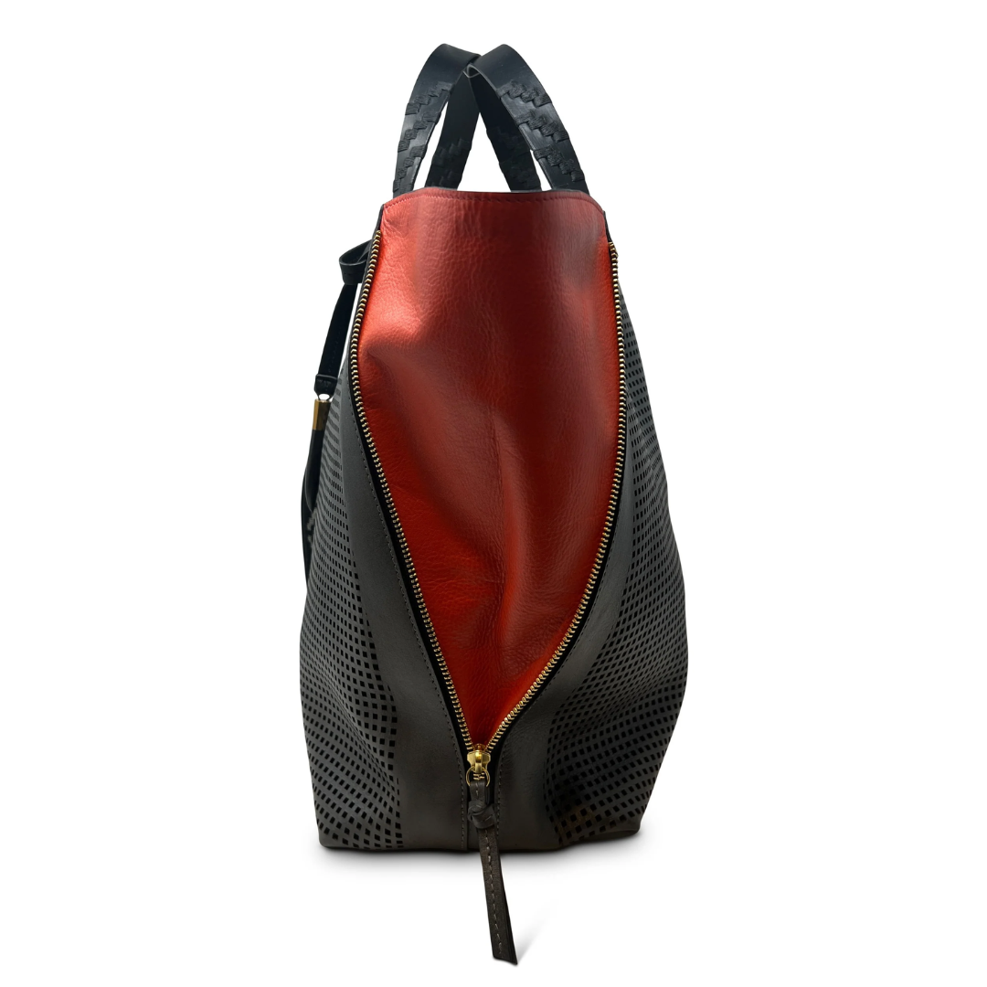Bantham Tote Gunmetal Geo Sport Perf in Grey