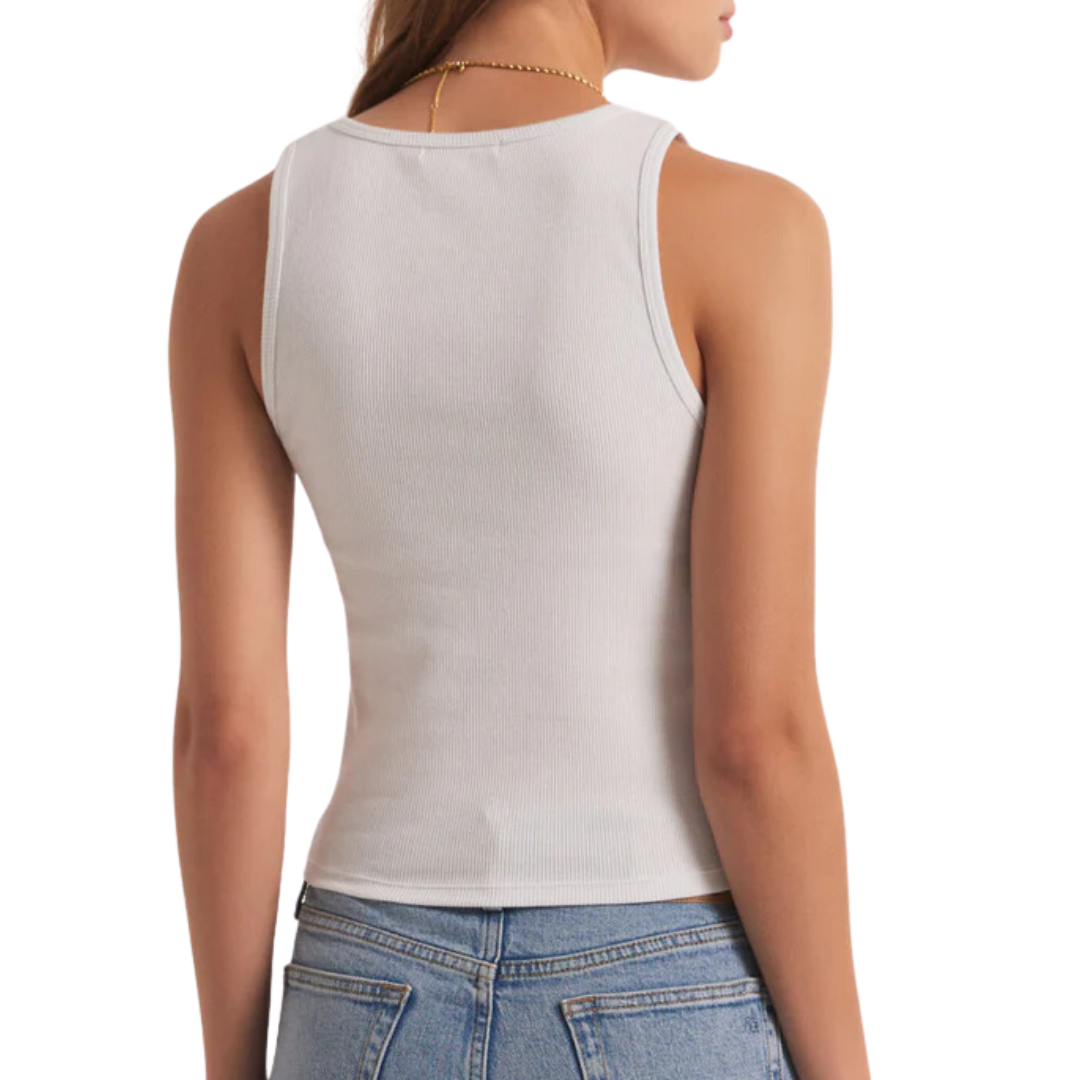 Essy Rib Tank in White