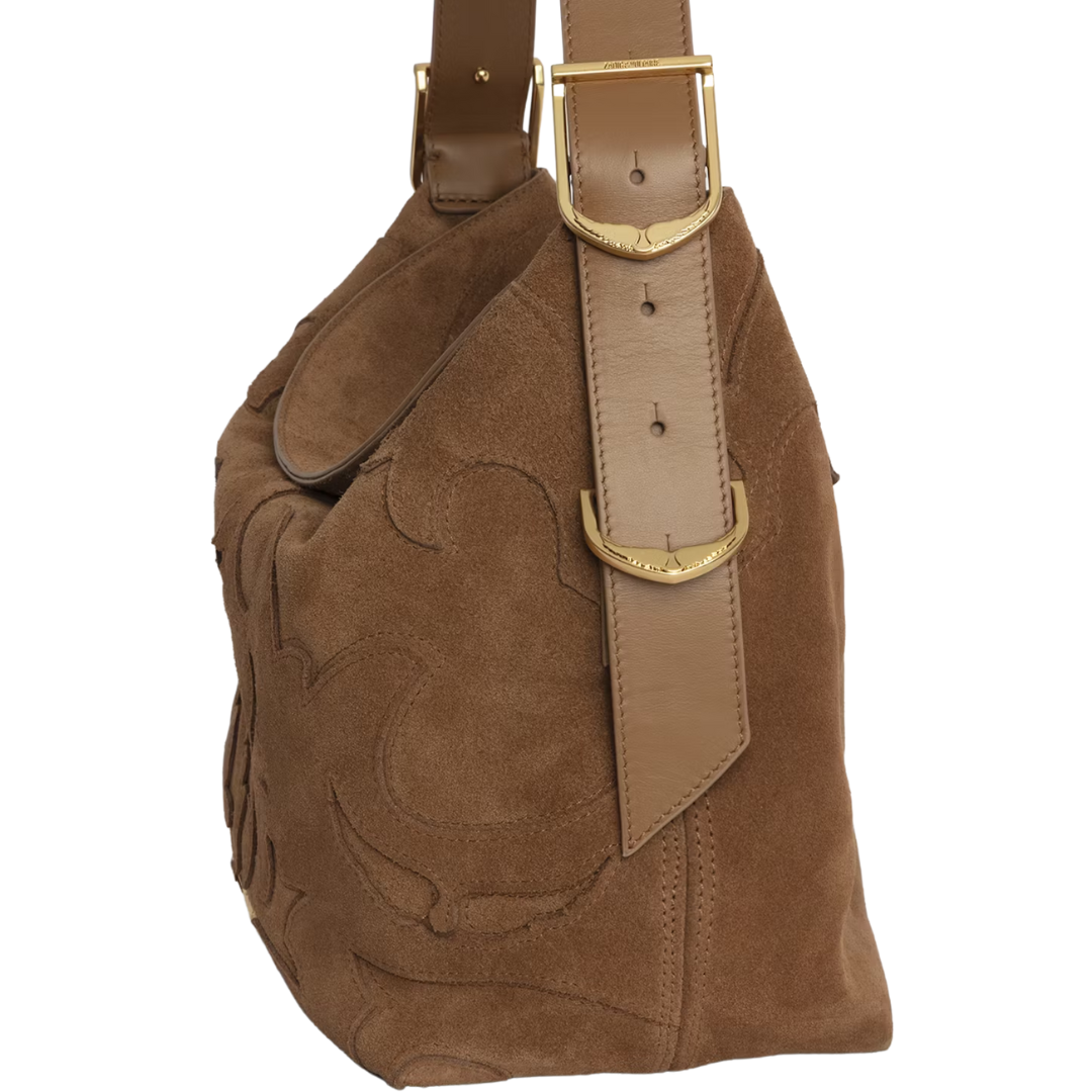 Jane Suede Bag in Cognac