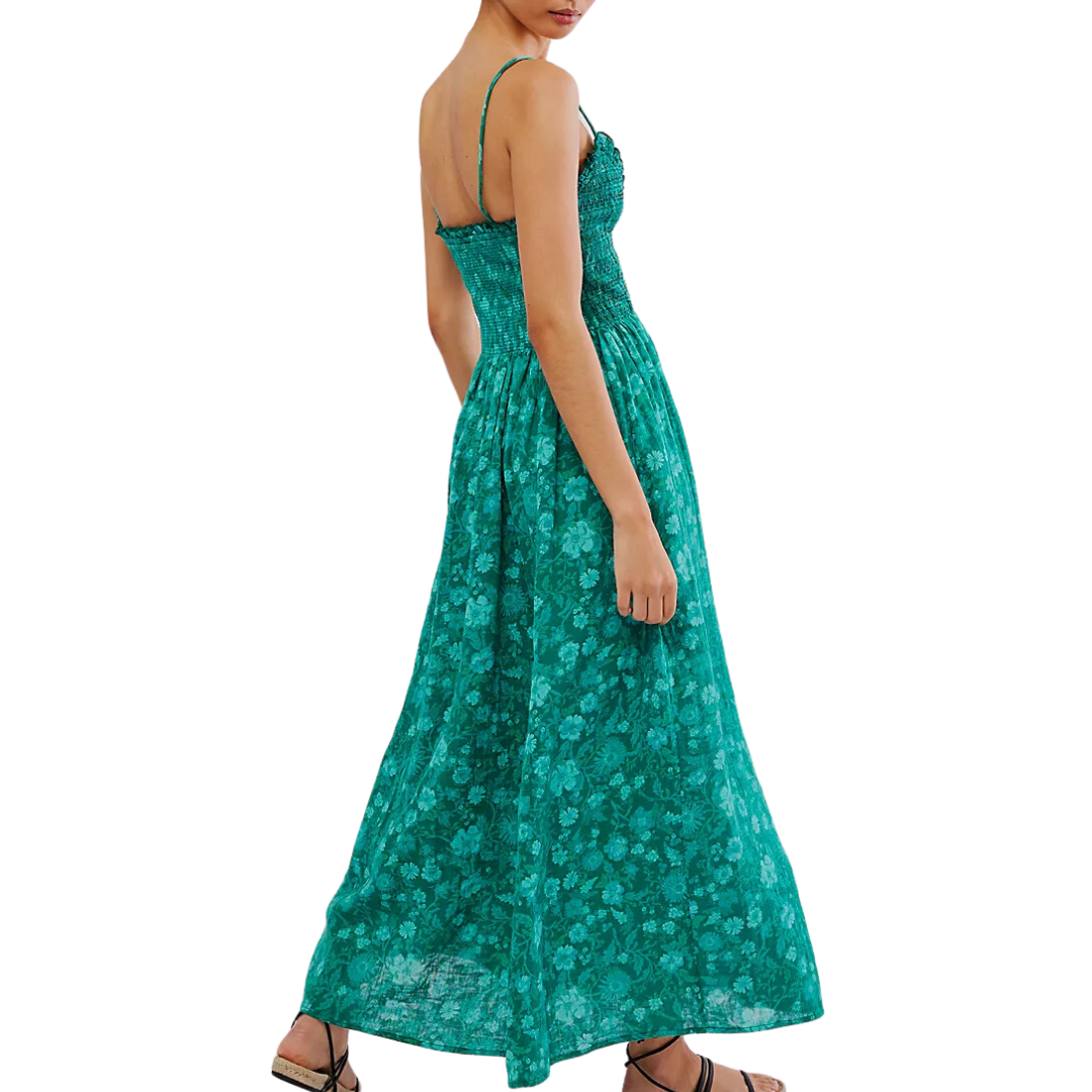 Sweet Nothings Midi Dress in Forest Combo