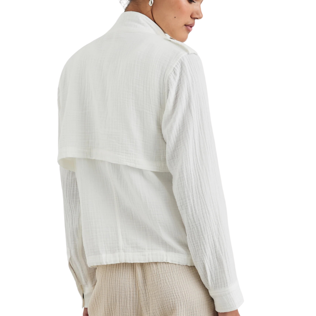 Collins Jacket in Gauze White