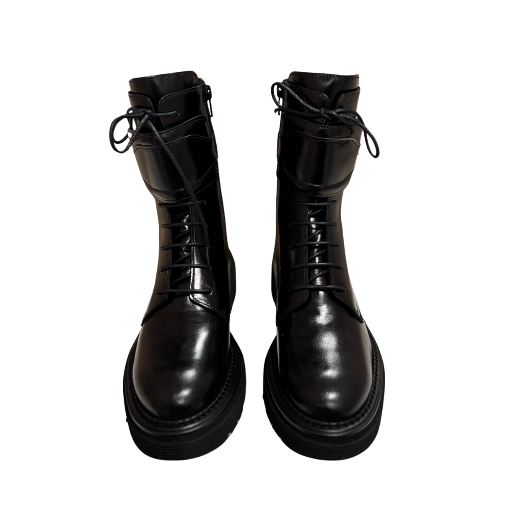 Siena Lace Up Boots in Black