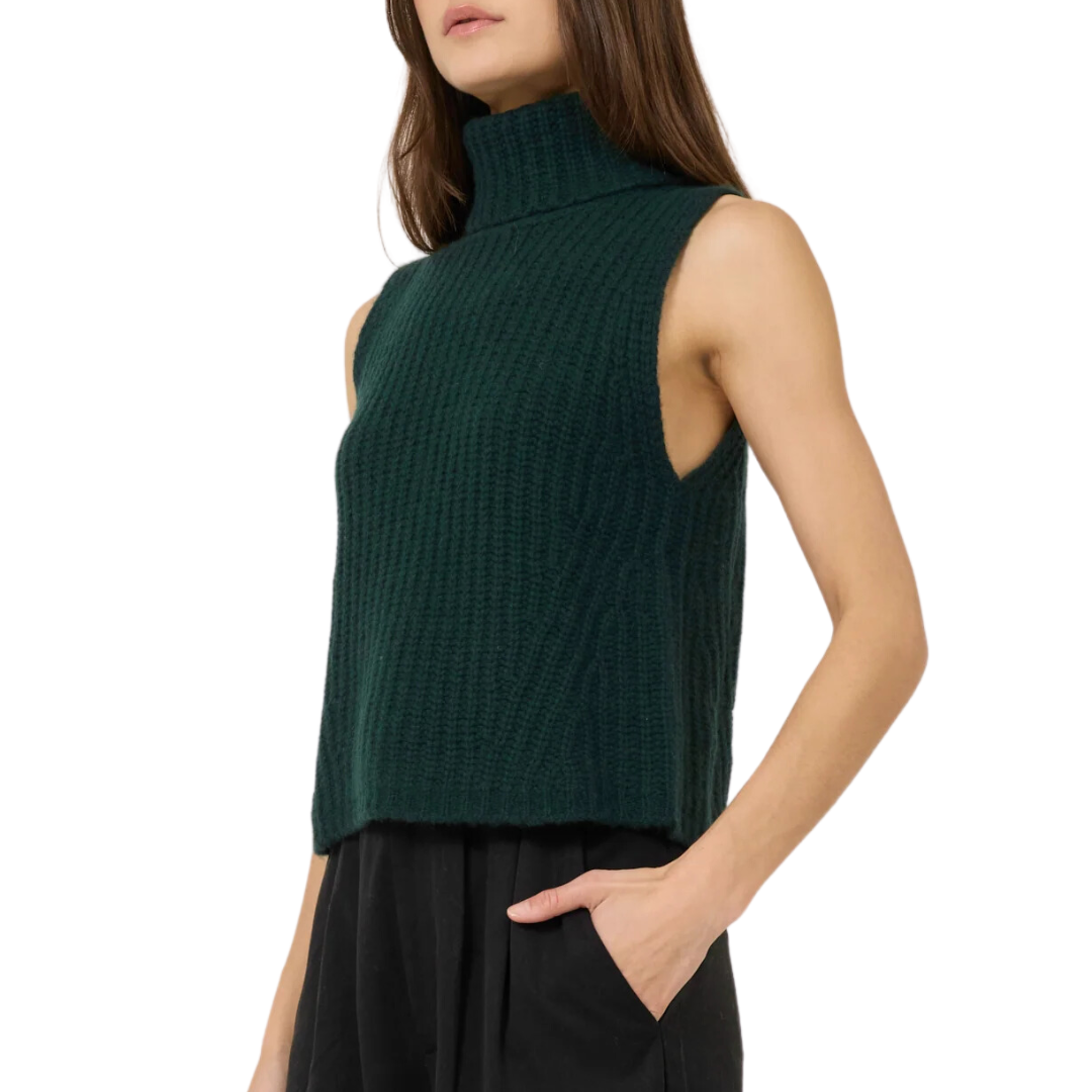 Polly Cashmere Vest in Everglade