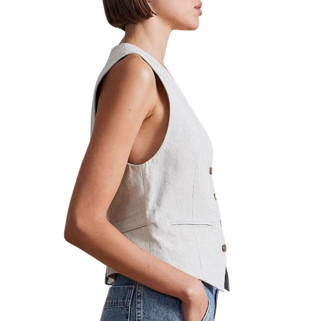 Cecilia Vest in Flax
