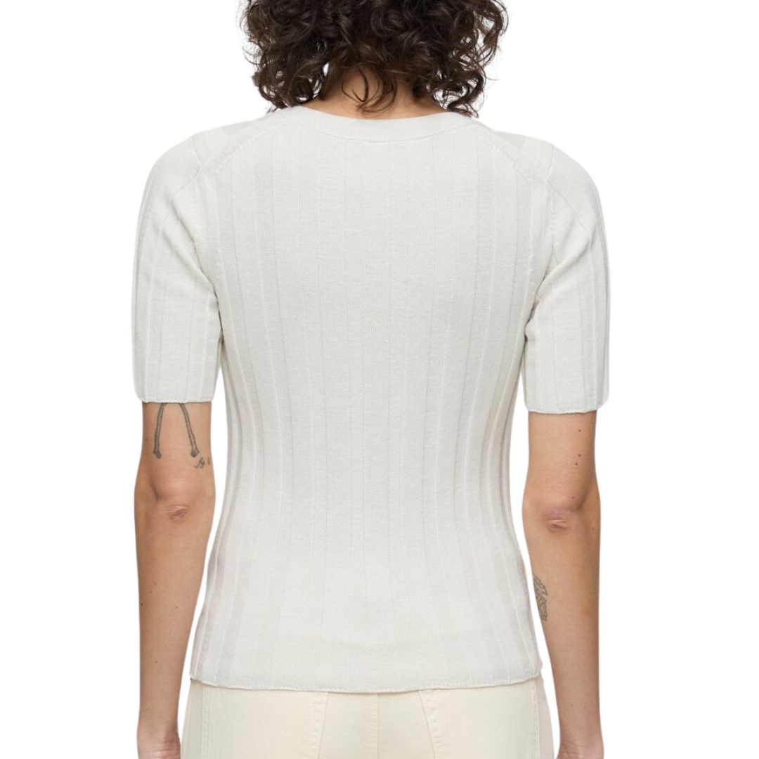 Short Sleeve Knit in Ivory