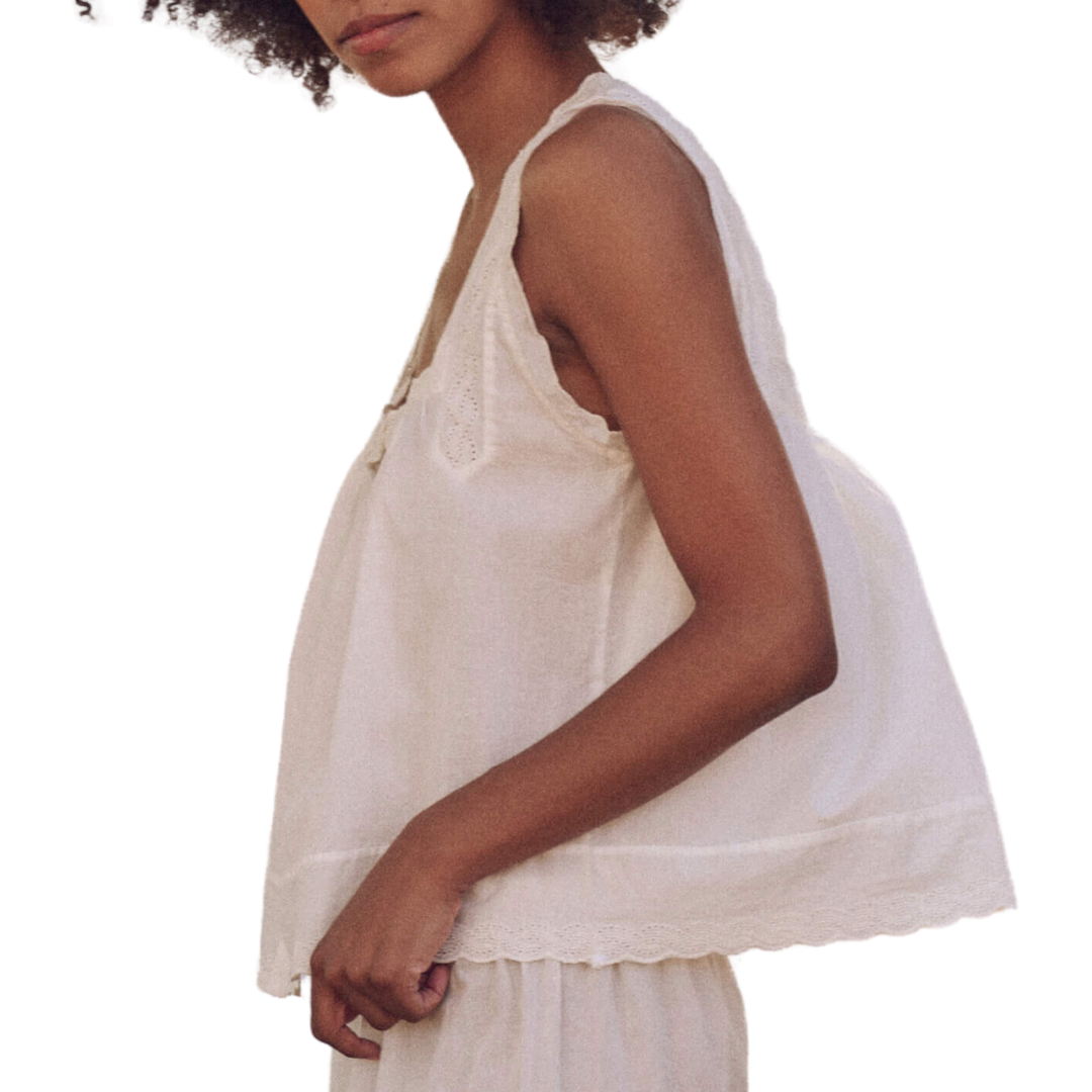 The Eyelet Tank in True White