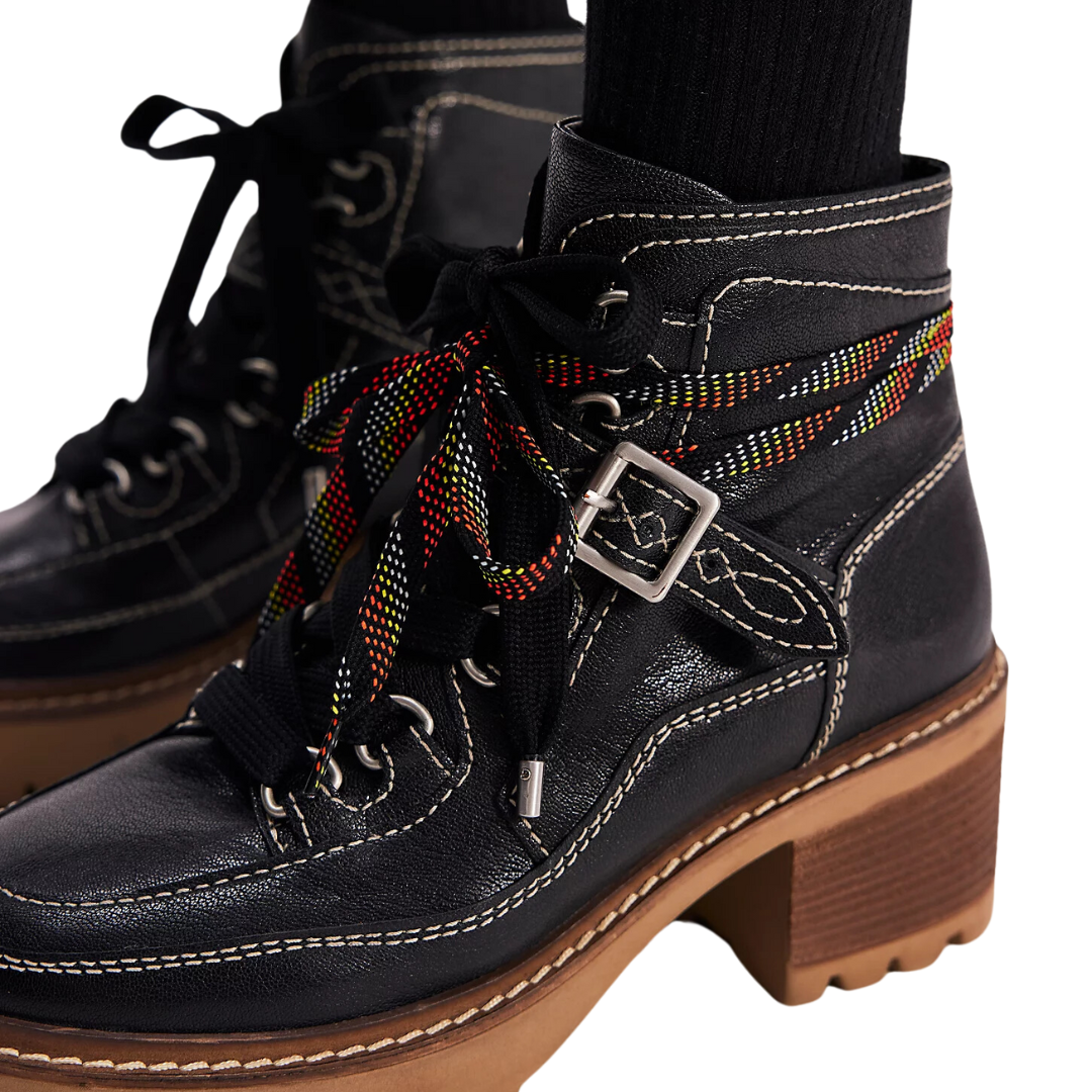 Jasper Hiker Ankle Boots in Victorian Black Leather