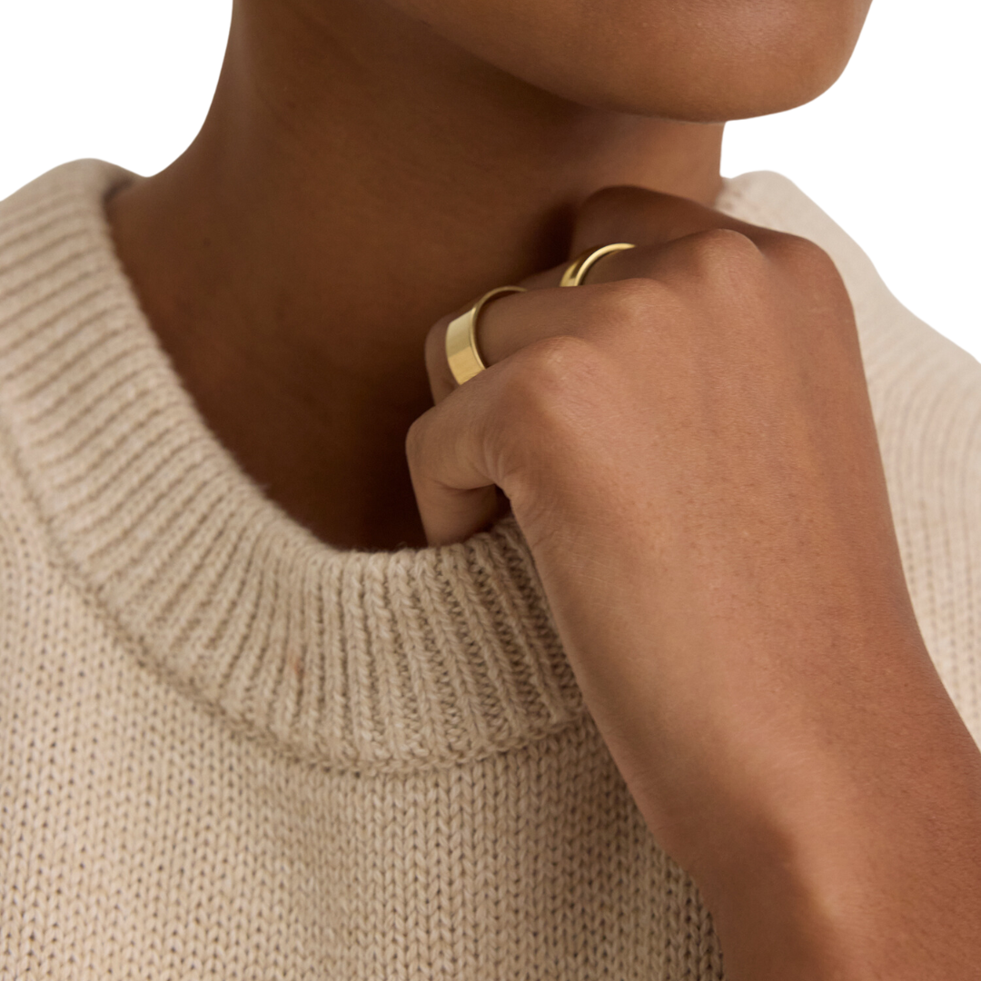 Paola Cotton Cashmere Sweater in Oat