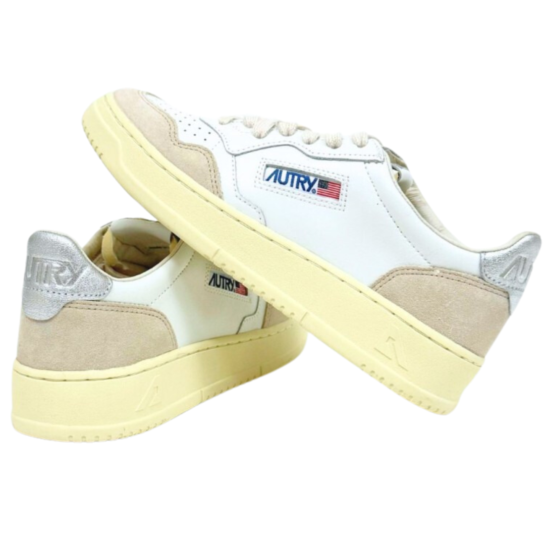 Medalist Low Sneakers in White and Beige