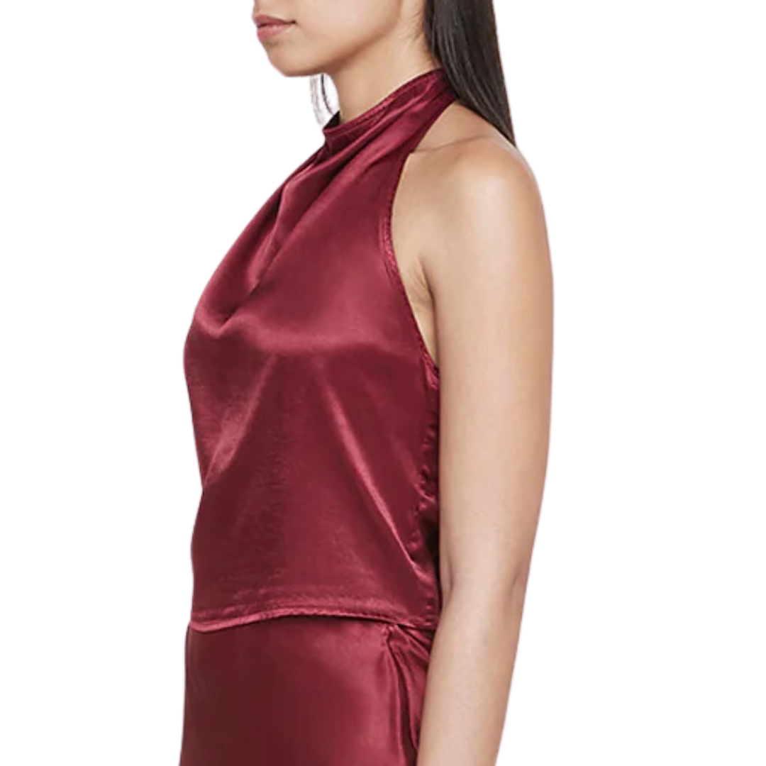 Satin Halter in Ruby