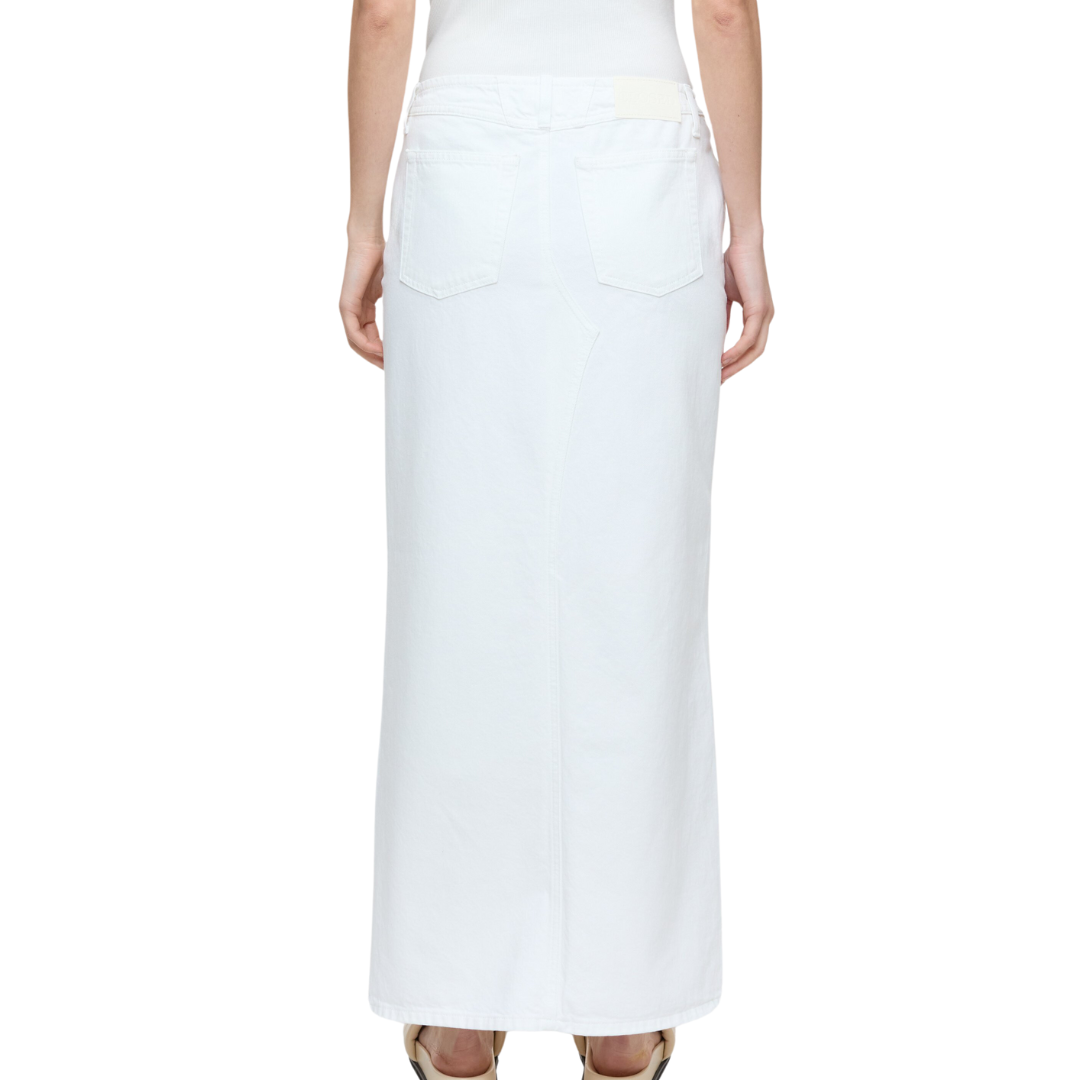 Denim Maxi Skirt in White