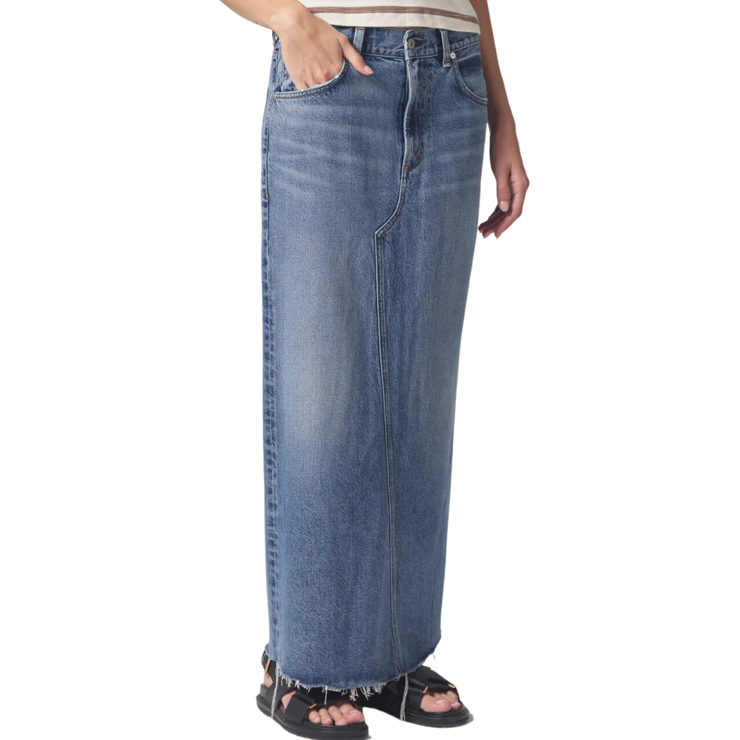 Circolo Reworked Maxi Skirt in Glisten