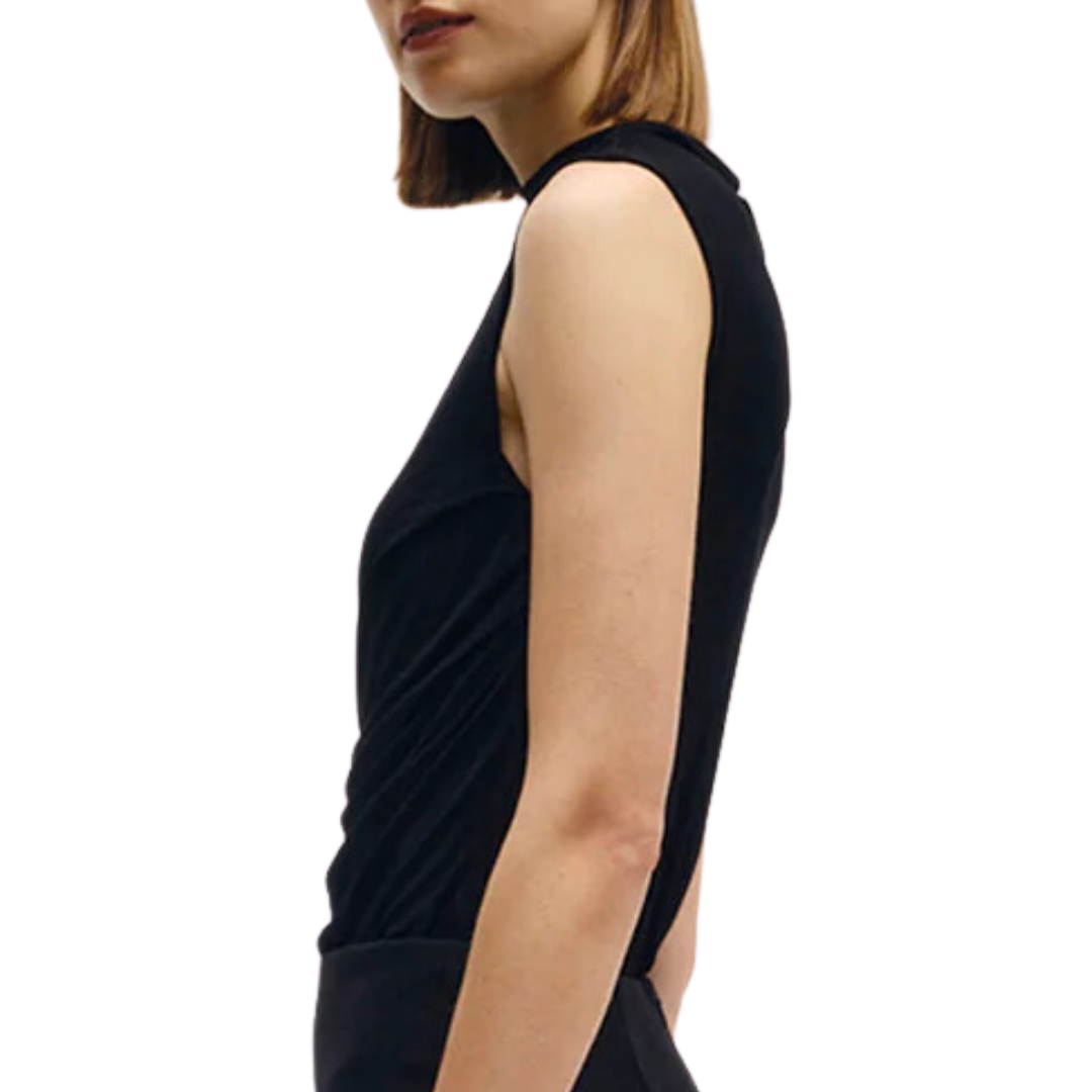 Sleeveless Twist Top in Black