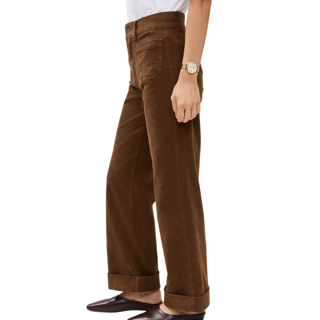 70's Cropped Wide Leg Corduroy in Toast
